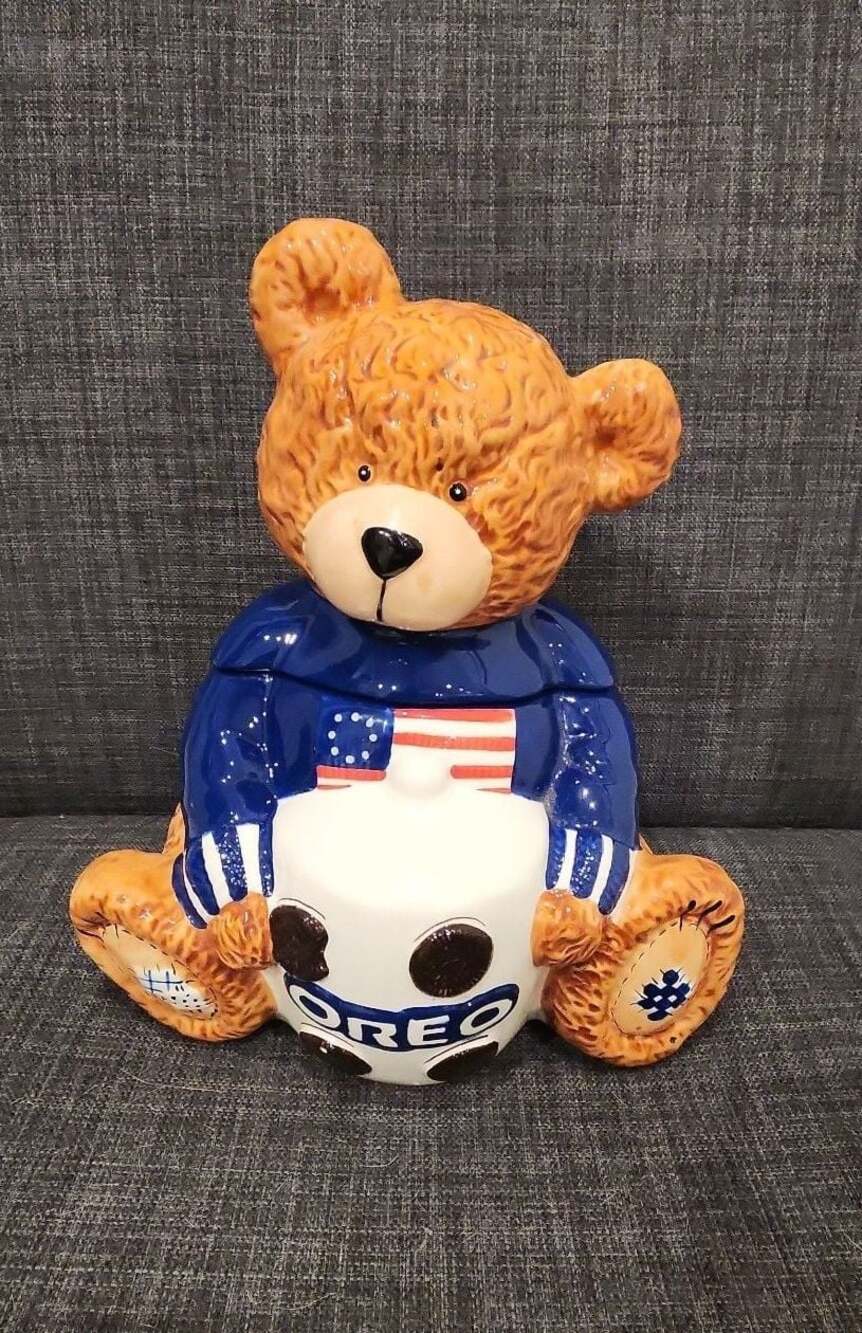 Vintage Oreo Teddy Bear Ceramic Cookie Jar